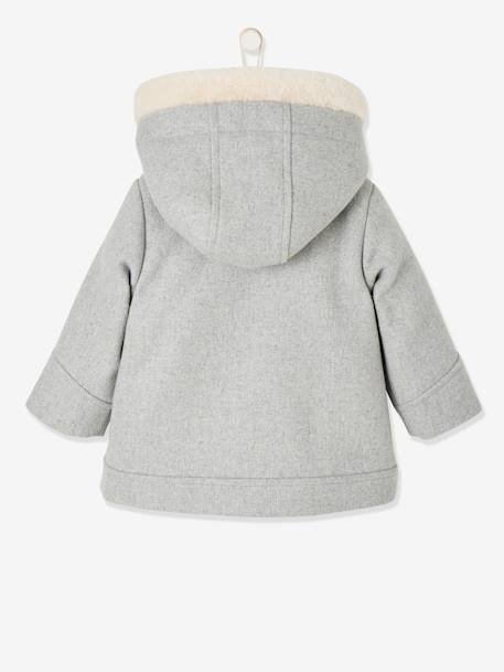 Coat with Hood for Baby Girls Light Grey+taupe - vertbaudet enfant 