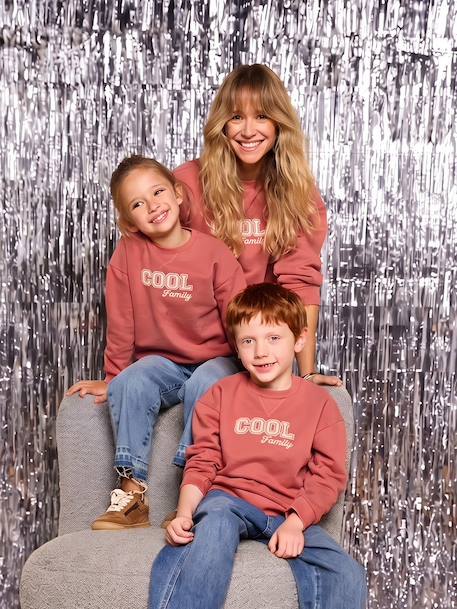 Unisex Baby's Long-Sleeved Christmas Sweatshirt- Family Capsule terracotta - vertbaudet enfant 