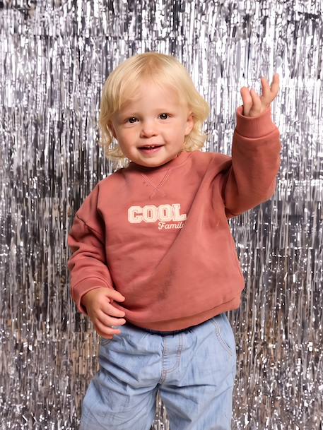 Long-sleeved baby Sweatshirt terracotta - vertbaudet enfant 