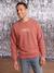 Men’s long-sleeved sweatshirt Family Capsule terracotta - vertbaudet enfant 