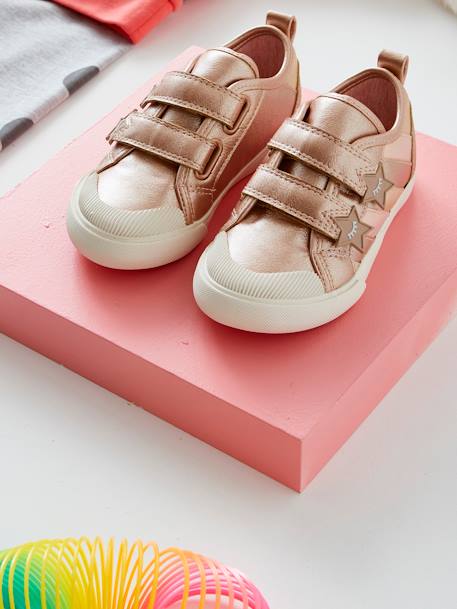Trainers with Touch Fasteners for Girls, Designed for Autonomy Shimmery Light Pink - vertbaudet enfant 
