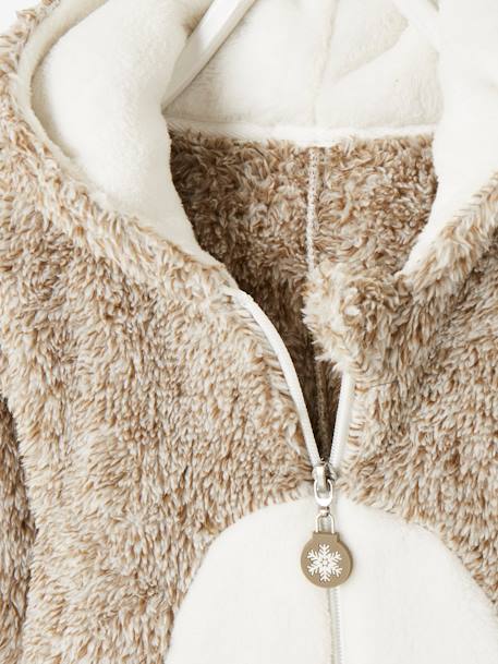Plush Effect 'Reindeer' Onesie for Boys Beige - vertbaudet enfant 
