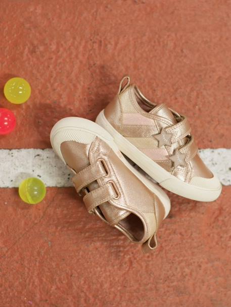 Trainers with Touch Fasteners for Girls, Designed for Autonomy Shimmery Light Pink - vertbaudet enfant 