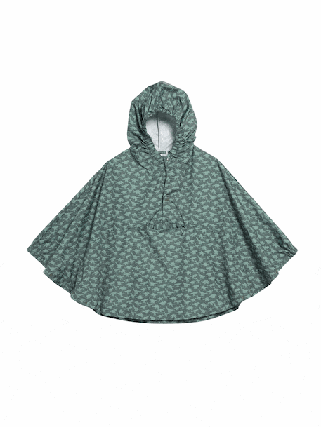 Hooded Rain Poncho with Dinosaur Print for Boys indigo+khaki - vertbaudet enfant 