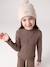 'Heart' Beanie + Snood + Gloves/Mittens Set for Girls ecru+navy blue+rosy - vertbaudet enfant 
