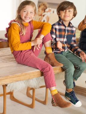 coveralls-overalls-Corduroy Dungarees with Ruffles, for Girls