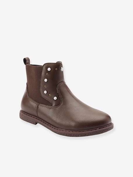 Fancy Boots with Low Heel for Girls Brown - vertbaudet enfant 