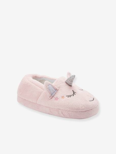 Plush Animal Slippers for Girls Light Pink - vertbaudet enfant 