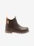Leather Boots with Faux Fur for Boys, Designed for Autonomy Brown - vertbaudet enfant 