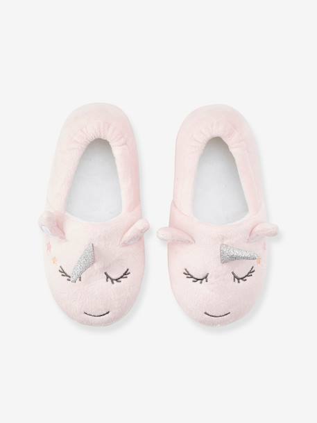 Plush Animal Slippers for Girls Light Pink - vertbaudet enfant 