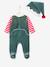 Unisex Christmas Set, Sleepsuit + Beanie, for Babies Green - vertbaudet enfant 