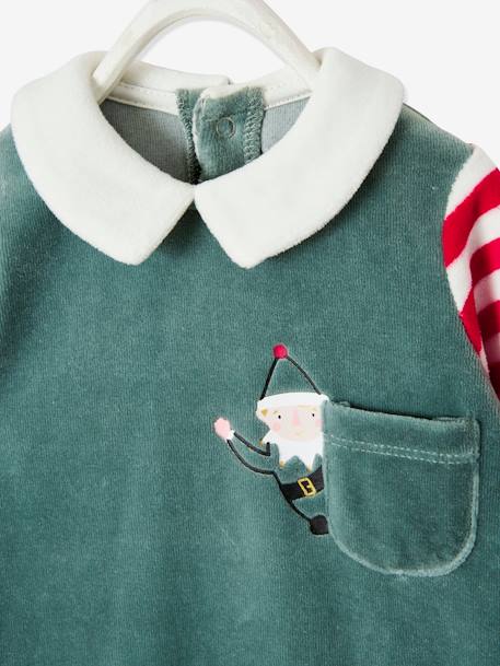 Unisex Christmas Set, Sleepsuit + Beanie, for Babies Green - vertbaudet enfant 
