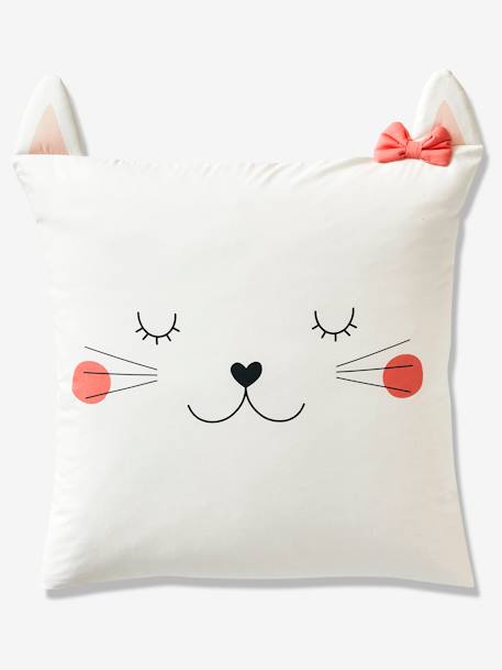 Parure housse de couette + taie d'oreiller enfant CHAT WAOU bleu / multicolore - vertbaudet enfant 