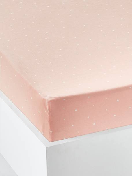 Fitted Sheet for Children, Chat Waou Theme Light Pink/Print - vertbaudet enfant 