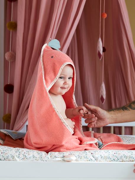 Love Apples Bath Cape for Babies Pink - vertbaudet enfant 