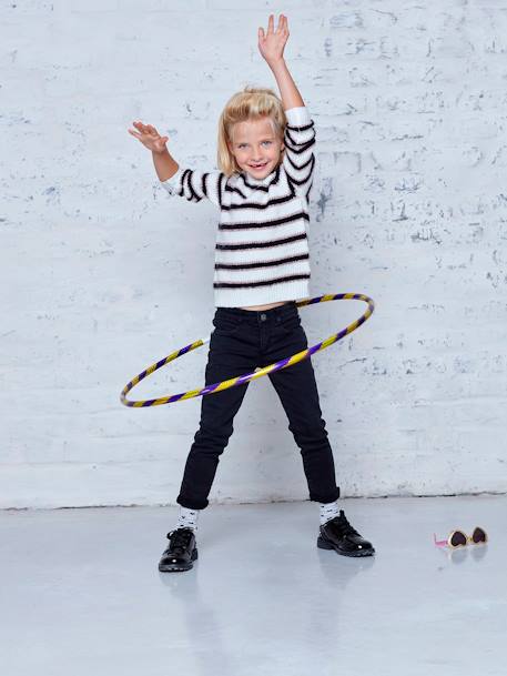 Jean slim MorphologiK 'waterless' fille tour de hanches MEDIUM denim black - vertbaudet enfant 