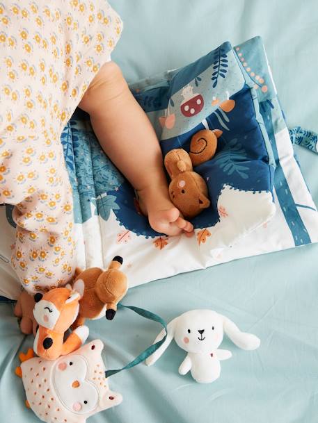 Livre bébé d'éveil + peluches en velours Forêt enchantée multicolore - vertbaudet enfant 
