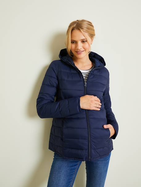 Lightweight Padded Jacket, Adaptable for Maternity & Post-Maternity - dark  blue
