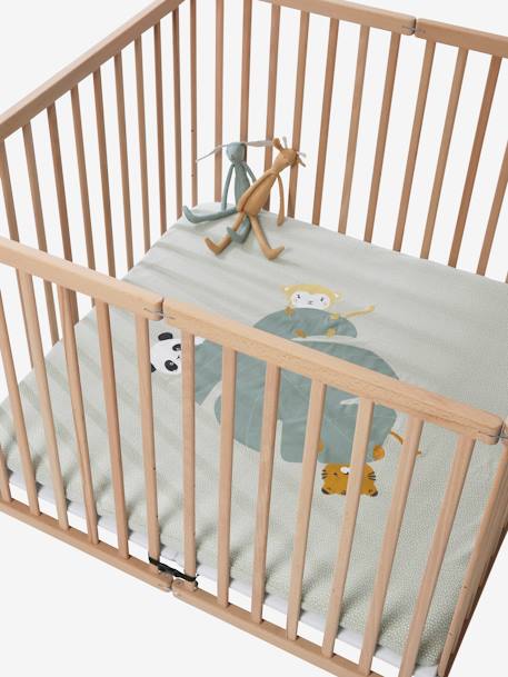 Set of 2 Covers for Playpen Base Mat BLUE LIGHT ALL OVER PRINTED+Light Green - vertbaudet enfant 