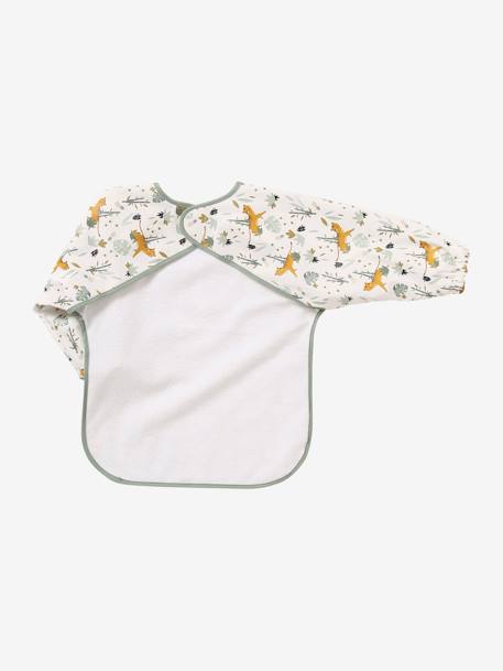 Bavoir manches longues blanc imprimé+imprimé tigres - vertbaudet enfant 