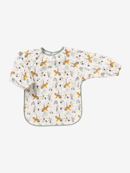 Bavoir manches longues blanc imprimé+imprimé tigres - vertbaudet enfant 
