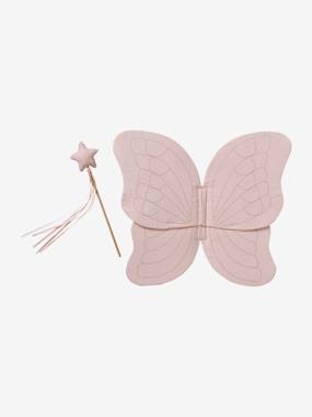-Ailes de papillon en gaze de coton + baguette magique
