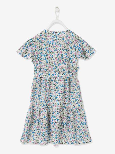 Envelope-Type Printed Dress, for Girls White/Print - vertbaudet enfant 