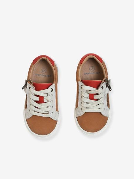 Leather Trainers for Baby Boys Brown - vertbaudet enfant 