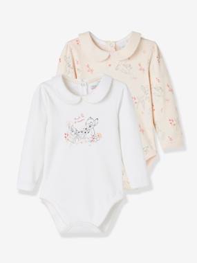 Pack of 2 Long Sleeve Bodysuits for Baby Girls, Disney Bambi®  - vertbaudet enfant