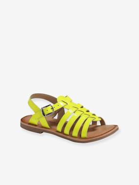 -Leather Sandals with Straps, for Girls