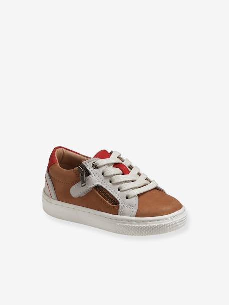 Leather Trainers for Baby Boys Brown - vertbaudet enfant 