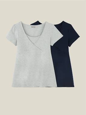 Maternity-Pack of 2 Wrap-Over T-Shirts, Maternity & Nursing Special