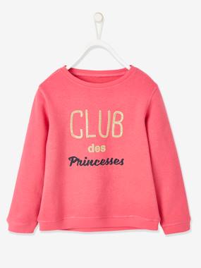 Sweatshirt with Message & Iridescent Details for Girls  - vertbaudet enfant