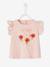 T-shirt bébé fleurs en relief rose grisé+vanille - vertbaudet enfant 