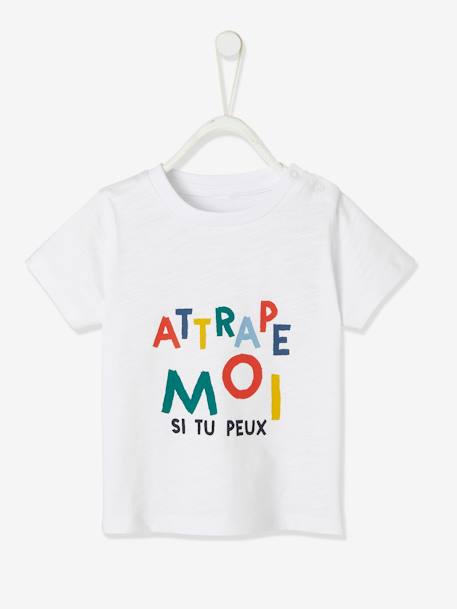 T-shirt imprimé bébé garçon Oeko-Tex® blanc+bleu jean - vertbaudet enfant 