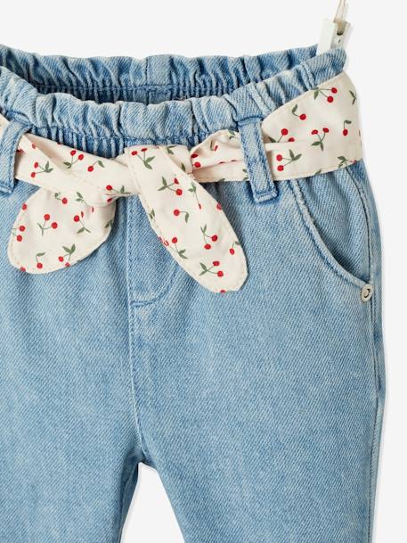 Jean bébé fille ceinture imprimée double stone - vertbaudet enfant 