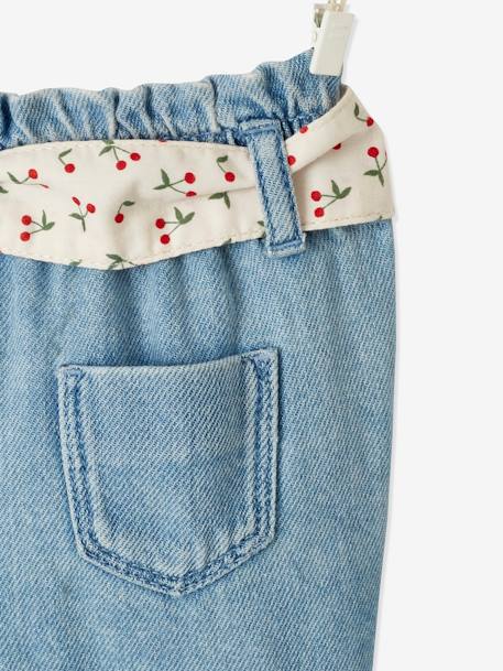 Jean bébé fille ceinture imprimée double stone - vertbaudet enfant 