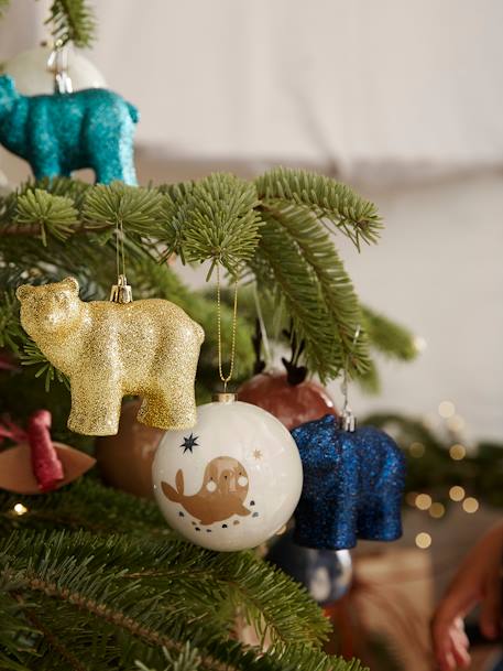 Lot de 3 décorations de Noël Ours pailletés VERT - 5473C - vertbaudet enfant 