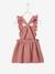 Robe bébé en gaze de coton bretelles à volants vert d'eau+vieux rose - vertbaudet enfant 