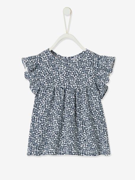 T-shirt imprimé fleurs bébé marine imprimé - vertbaudet enfant 