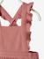 Robe bébé en gaze de coton bretelles à volants vert d'eau+vieux rose - vertbaudet enfant 