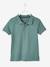 Polo garçon manches courtes broderie poitrine blanc+bleu+jaune pâle+kaki clair+MARINE+terracotta - vertbaudet enfant 