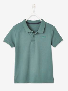 Boys-Tops-Polo Shirts-Short Sleeve Polo Shirt, Embroidery on the Chest, for Boys