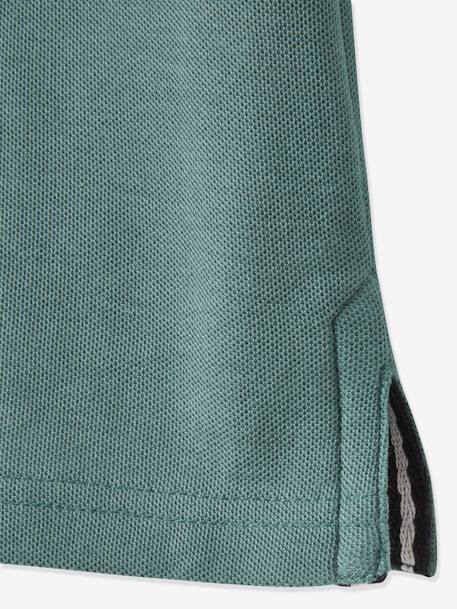 Polo garçon manches courtes broderie poitrine blanc+bleu+jaune pâle+kaki clair+MARINE+terracotta - vertbaudet enfant 