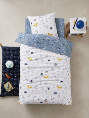 Bedding & Decor-Children's Duvet Cover + Pillowcase Set Basics, Cosmos Theme