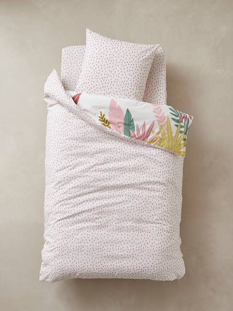 Children's Duvet Cover + Pillowcase Set, PINK JUNGLE White - vertbaudet enfant 