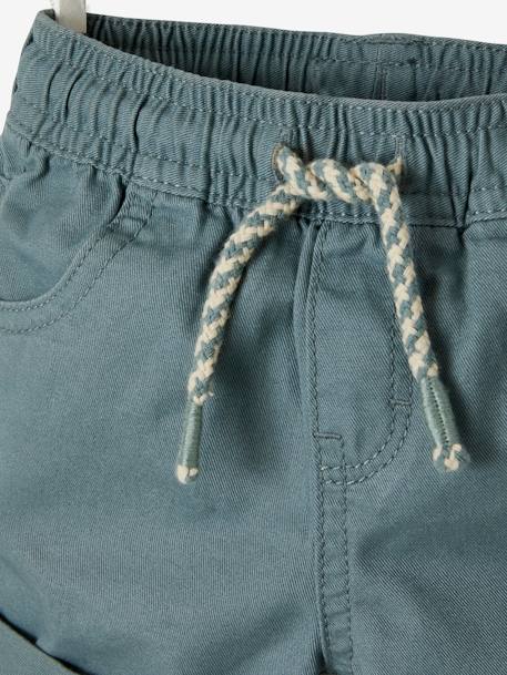 Short bébé garçon en toile taille élastiquée cappuccino+terracotta+vert de gris - vertbaudet enfant 