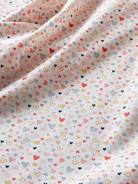 Parure housse de couette et taie d'oreiller enfant COEURS EN FETE rose  / multicolore - vertbaudet enfant 