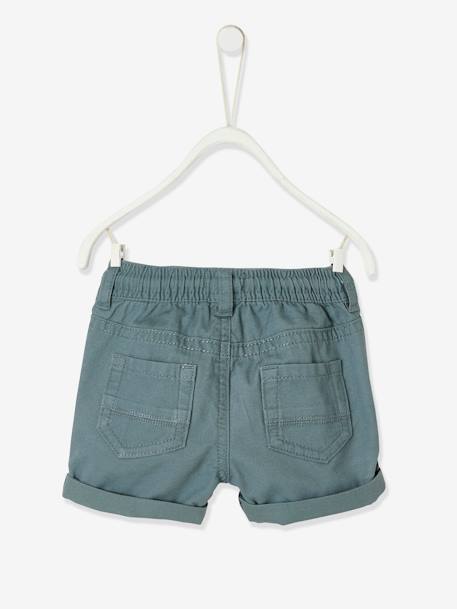 Short bébé garçon en toile taille élastiquée cappuccino+terracotta+vert de gris - vertbaudet enfant 