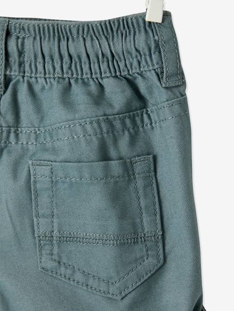 Short bébé garçon en toile taille élastiquée cappuccino+terracotta+vert de gris - vertbaudet enfant 